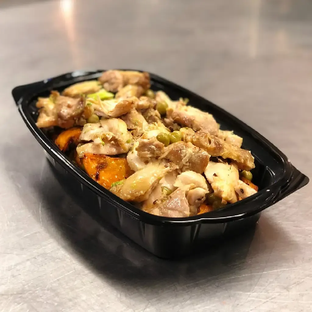 [MENUBOX_C-2_EL377 + LID] Boite noir micro-ondable 2 compartiments avec couvercle transparent ELTRON (3).webp