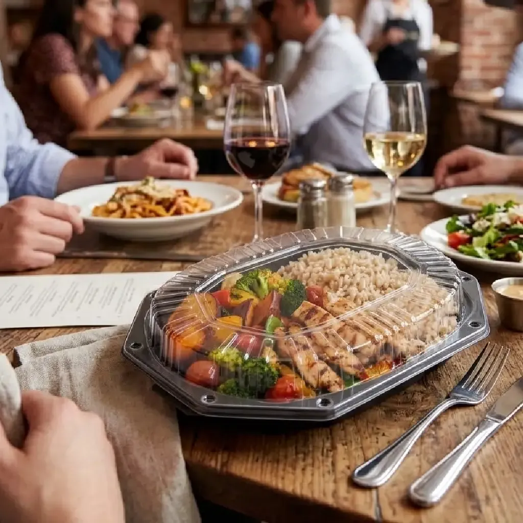 [MENUBOX_C-2_EL377 + LID] Boite noir micro-ondable 2 compartiments avec couvercle transparent ELTRON (31).webp