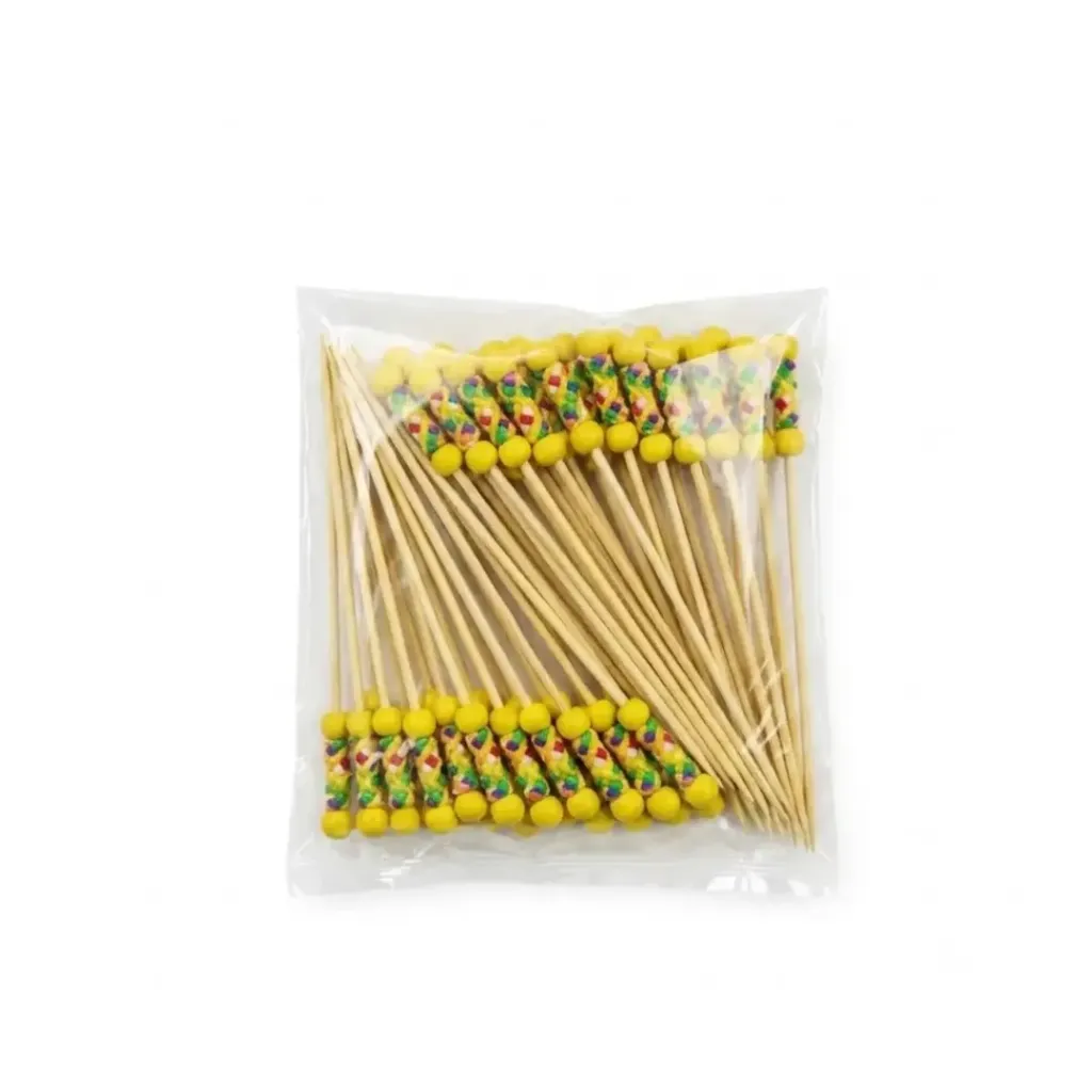 Pique avec extrémité décoré en bois jaune 437-13 (3).webp