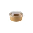 Bol en Kraft 500 ml avec Couvercle transparente en PET ( 5 sacs x 25 unités )( 125 unités par carton )