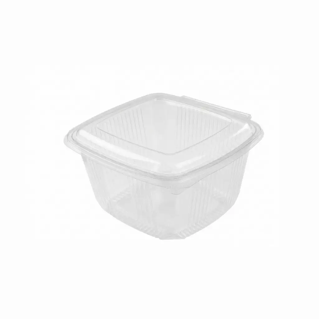 Boîte carrée de 2000 ml avec couvercle attaché   190*185*110 mm FT (300 unités par carton)