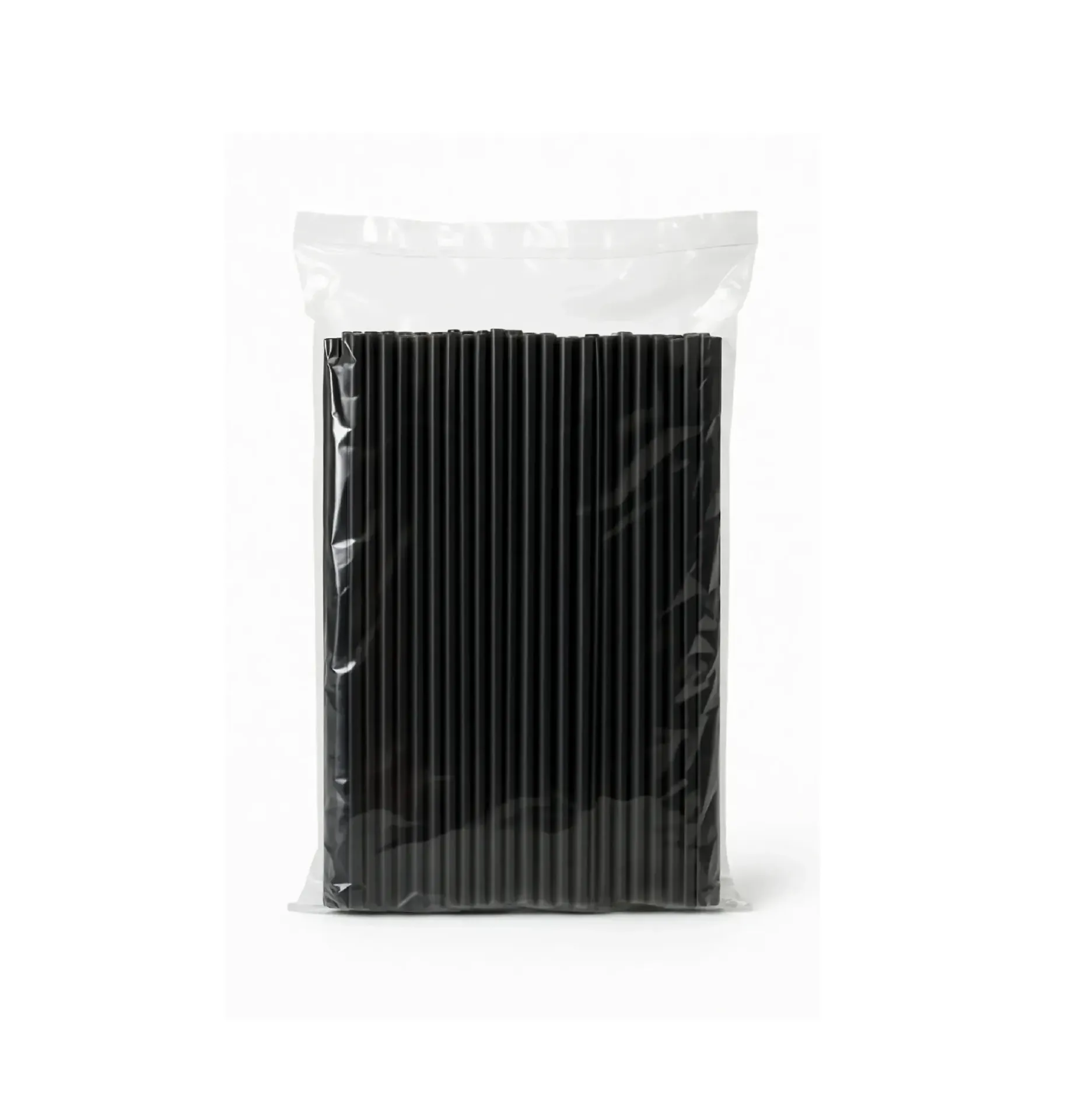 Paille biopaper noir 200 x 7 x 100 mm ( 1 unité de vente = sac de 100 unités) ( 44 sacs par carton )MAT