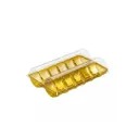Set Macaron pour 12 piéces macarons doré en plastique HAS ( 250 sets par carton)