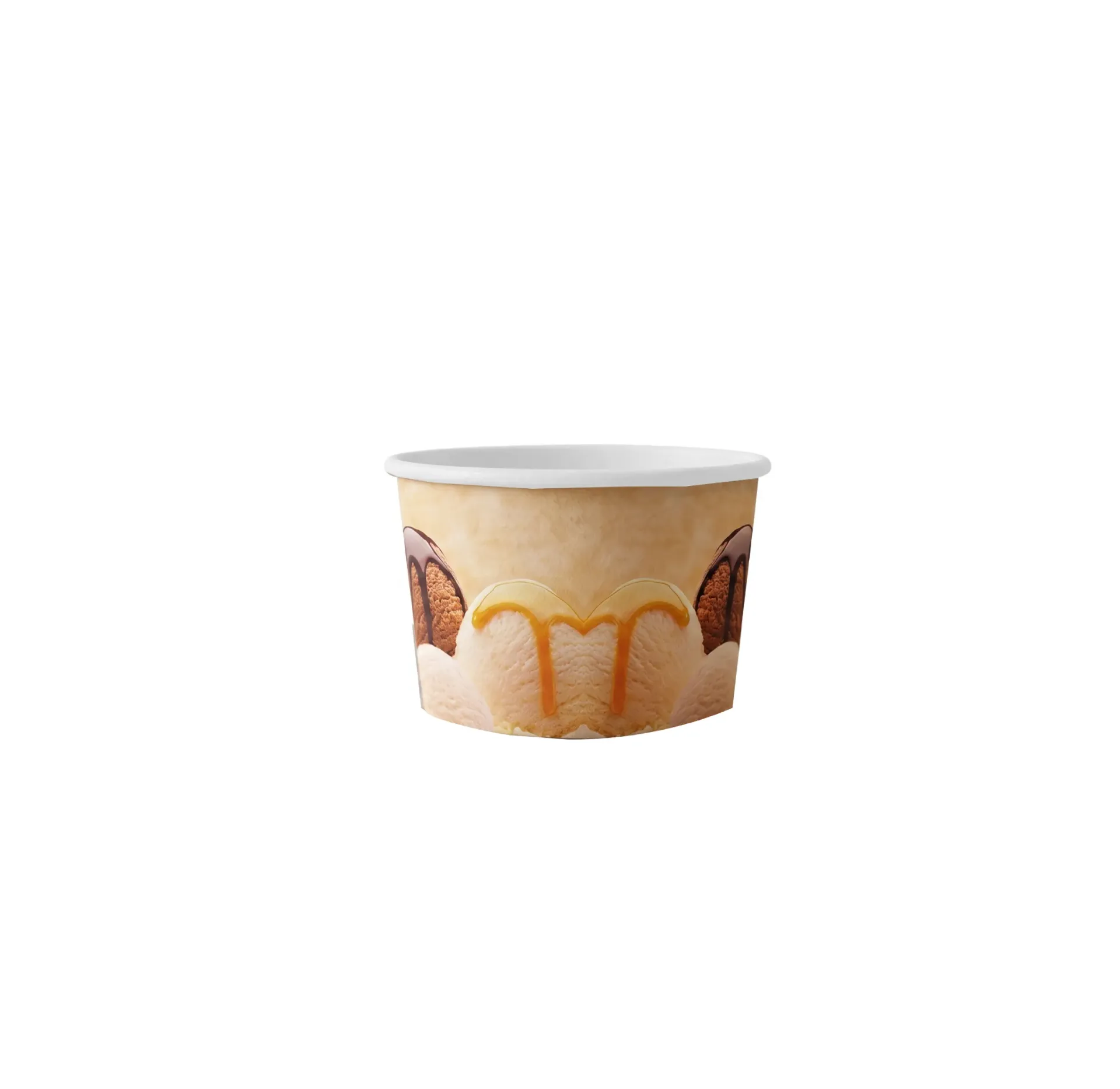 Gobelet à glace en carton 4 oz (1 boule) Pro (100 unités × 10 sacs (1 000 unités par carton)) Attestation sanitaire : 2022/29 EA/955/22