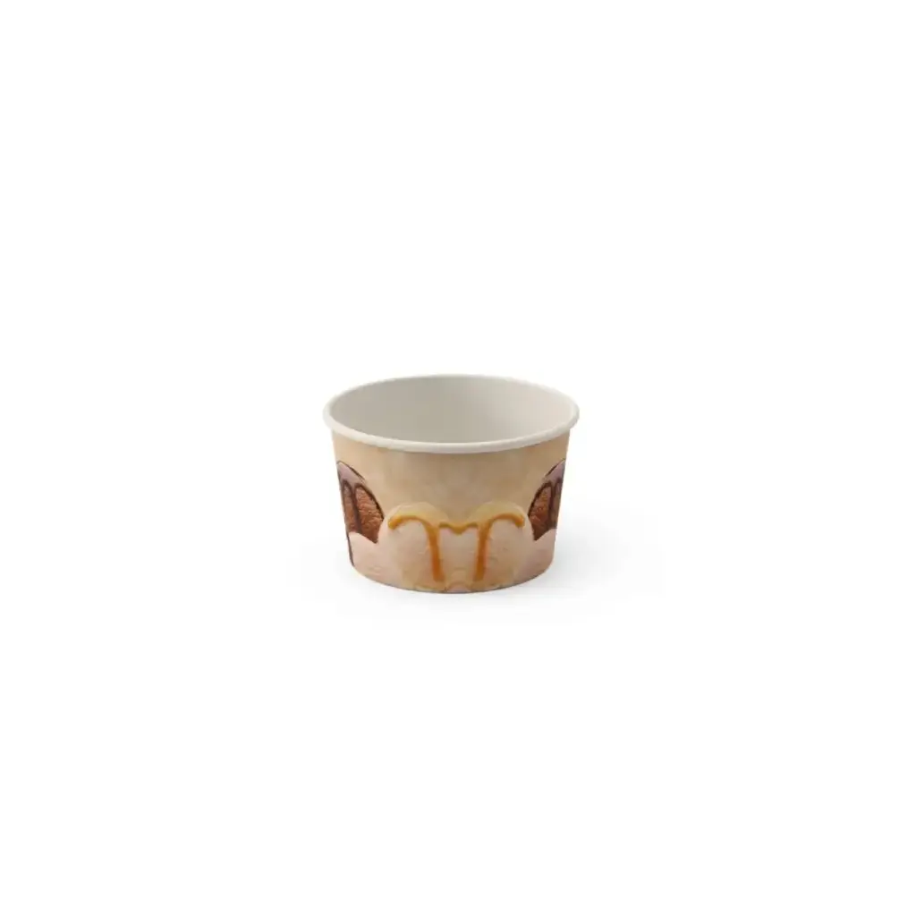 [ICE CREAM 4 OZ] Gobelet à glace en carton 4 oz (1 boule) Pro (100 unités × 10 sacs) (1 000 unités par carton)