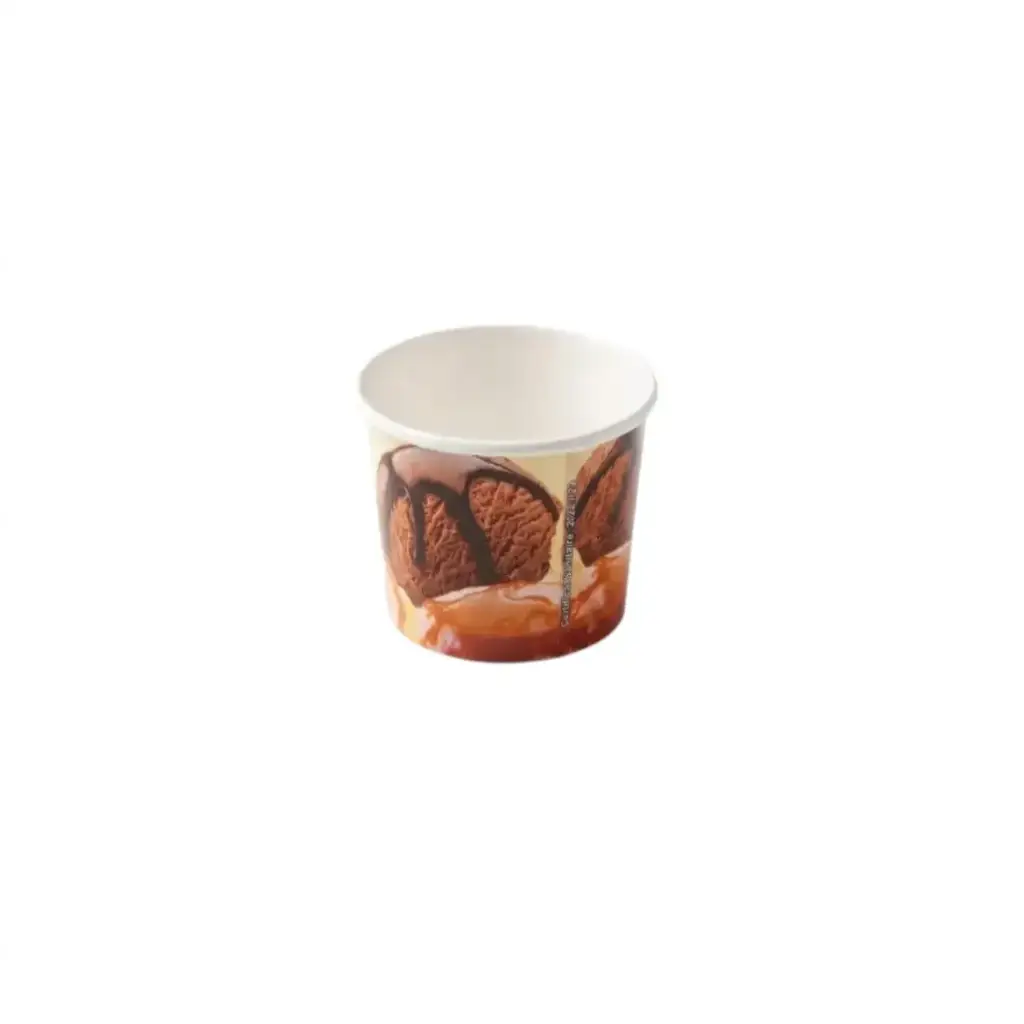 [ICE CREAM 4,5OZ] Gobelet à glace en carton 4,5 oz (2 boules) Pro (100 unités × 10 sacs) (1 000 unités par carton)