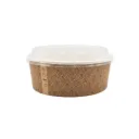 Bowl en kraft 1200 ml imprimé avec design Mosaïque et couvercle en PET blanc ( 125 unités par carton )