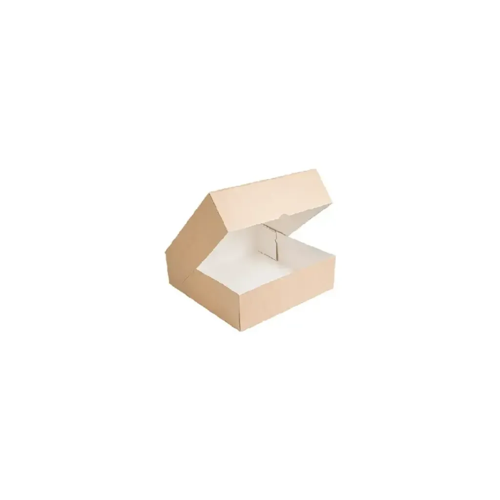 Boîte gâteau 13 × 13 × 7 cm en kraft brun neutre non imprimé CKB (25 unités × 20 sacs)  (500 unités par carton) UNI