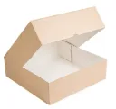 BOITE GATEAU 25*25 *7 EN KRAFT NEUTRE 01BG0103 (25 unités x 4 sacs)(100 unités/ carton) UNI ATTESTATION SANITAIRE 2023/419 EA/749/2023 ( 42 cartons par palette)