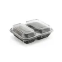 Boite noir micro-ondable 2 compartiments avec couvercle transparent ELTRON  (150 unités par carton)