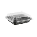 Boite noir micro-ondable 1 compartiment avec couvercle transparent ELTRON EL376 GOVDE (150 unités par carton)