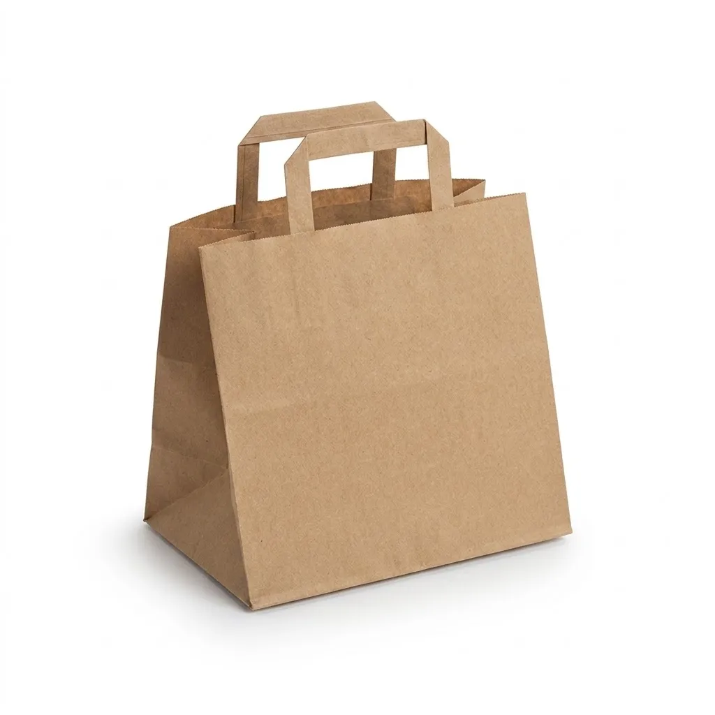 Sac fond carré SOS à poignée kraft Brun 26*16*25 ATS (carton de 250 unités) ( 40 cartons par palette)