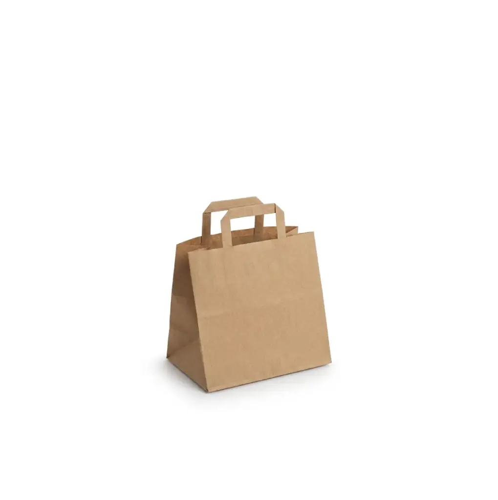 Sac fond carré SOS à poignée kraft Brun 26*16*25 cm ATS (250 unités par carton)