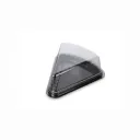 Barquette triangle noire pour une tranche de gâteau avec couvercle  (FT136 UB H:75 ) (150 unités par carton)