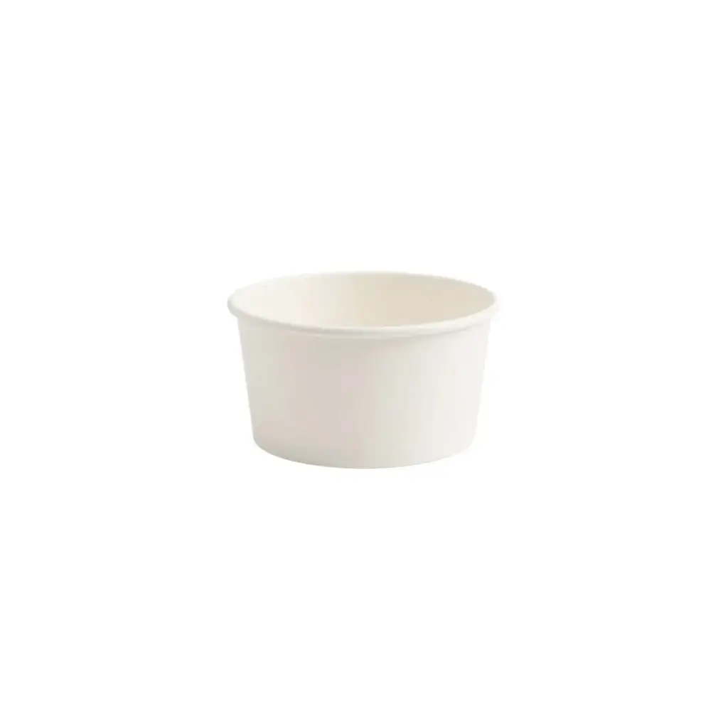 Gobelet à glace 3 boules 5 oz en carton blanc 140 ml ( 50 unités par sacs) ( 1000 unités par carton) Pro