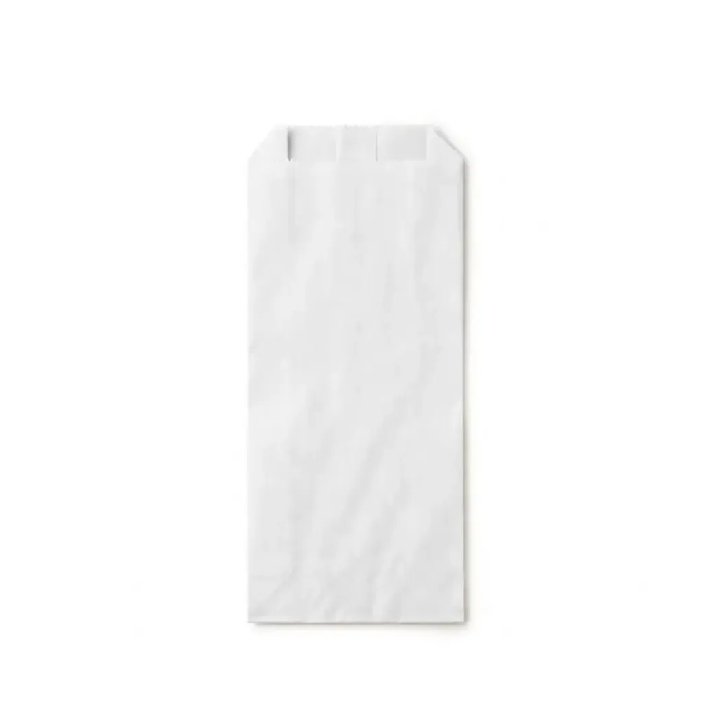 Sac papier fond plat 23x8x43 cm kraft blanc (250 unités par carton) ATS
