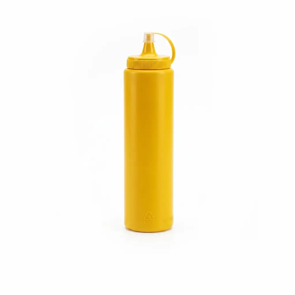 [SAUCE_BOTTLE_JAUNE_1000ML] Bouteille à sauce en plastique jaune 1000 ml (33,81 oz) TITIZ ( 24 unités par carton)