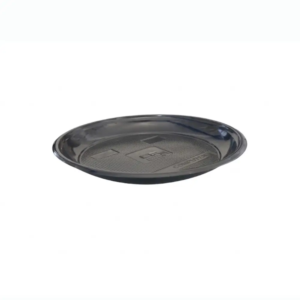 Assiette en plastique noire plate en PET (1000 unités par carton) BP