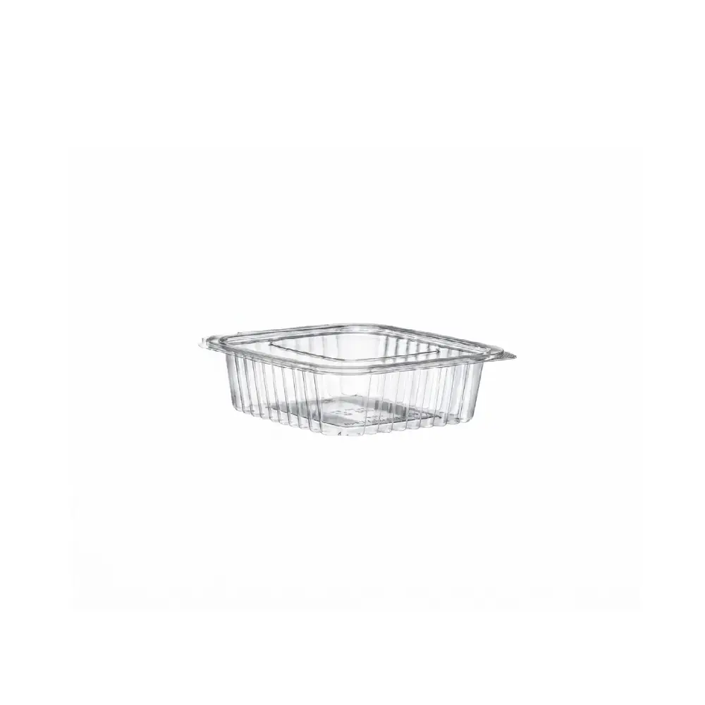 [5418] Boîte carrée en plastique150 ml avec couvercle attaché ( 100 unités par sacs x 10 sacs)( Carton de 1 000 unités  )
