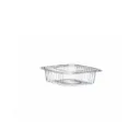 Barquette carrée en plastique 150 ml avec couvercle attaché ( 100 unités par sacs x 10 sacs)( Carton de 1 000 unités  )