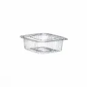 Boîte carrée en plastique150 ml avec couvercle attaché ( 100 unités par sacs x 10 sacs)( Carton de 1 000 unités  )