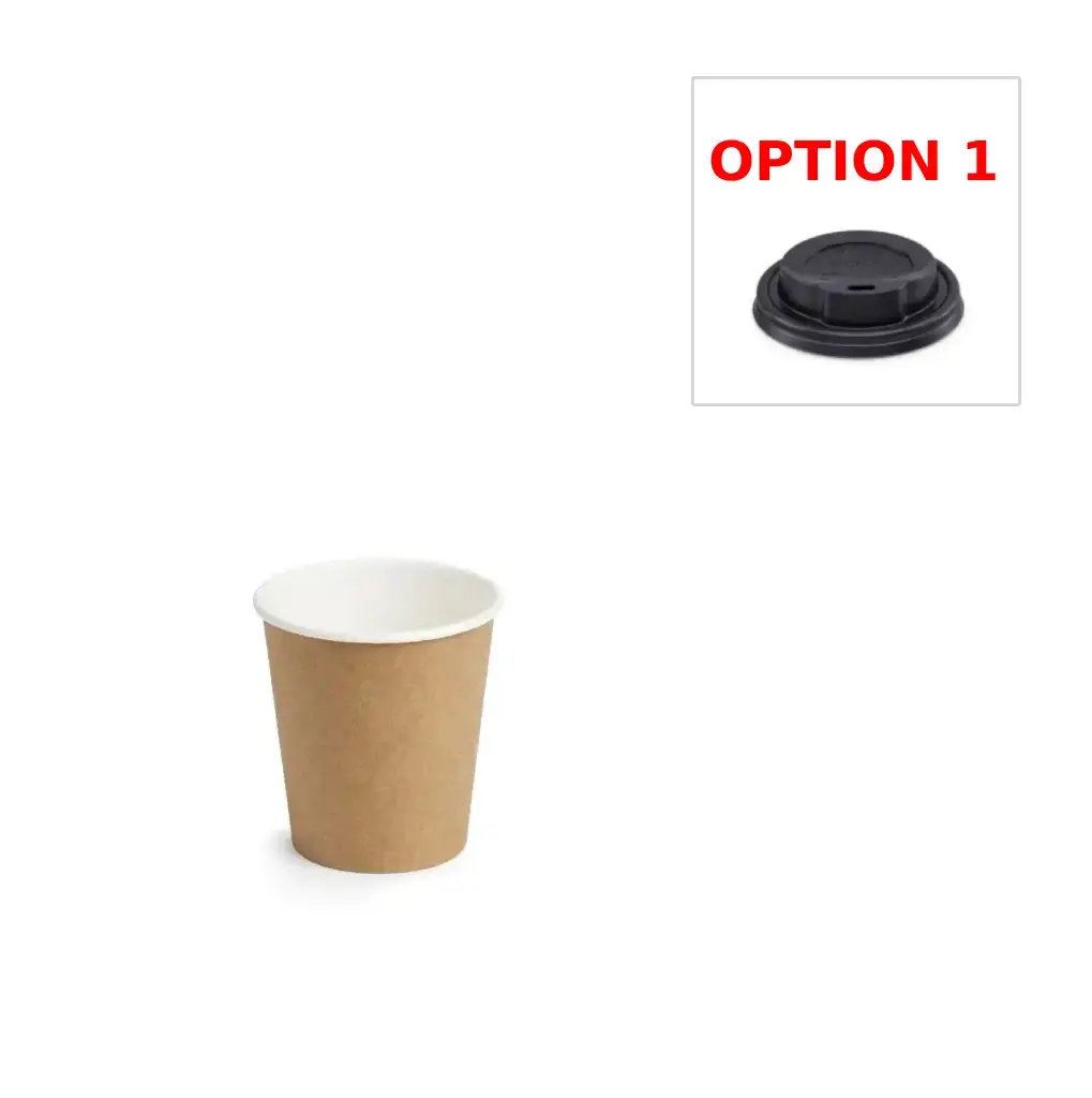 [GOBLET_18_CL_KRAFT] Gobelet en carton couleur kraft 180 ml ( 50 unités par sac × 20 sacs) (1 000 unités par carton) Pro