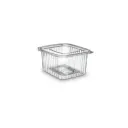 Barquette carrée transparente 500 ml en plastique avec couvercle attaché (100 unités × 8 sacs )(800 unités par carton)