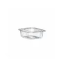 Barquette carrée transparente 250 ml en plastique avec couvercle attaché (100 unités × 10 sacs ) (1000 unités par carton) LARPLAST / MORECO