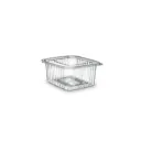 Barquette carrée transparente 375 ml en plastique avec couvercle attaché (100 unités × 10 sacs ) (1000 unités par carton) LARPLAST / MORECO