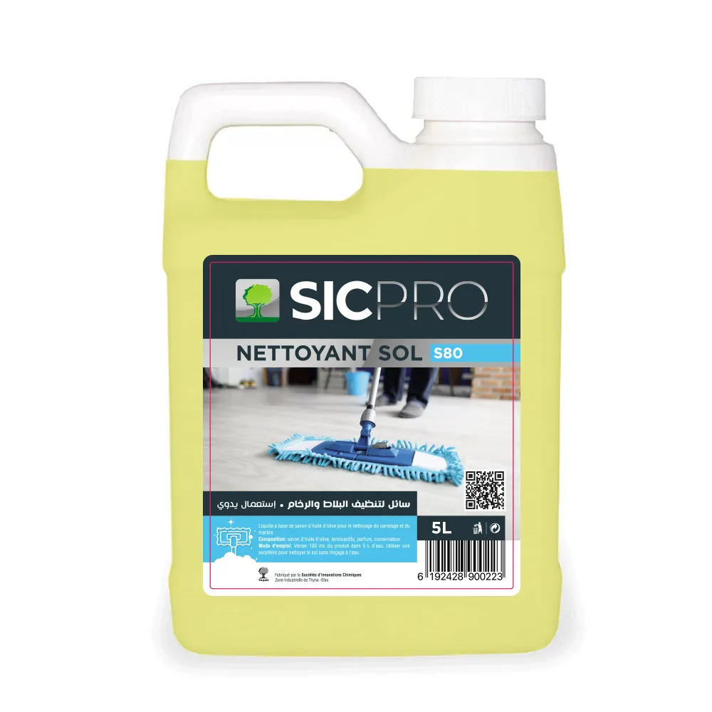 [S80_(Bidon_5L)] NETTOYANT POUR CARRELAGE ET MARBRE A BASE DE SAVON L'HUILE D'OLIVE SIC