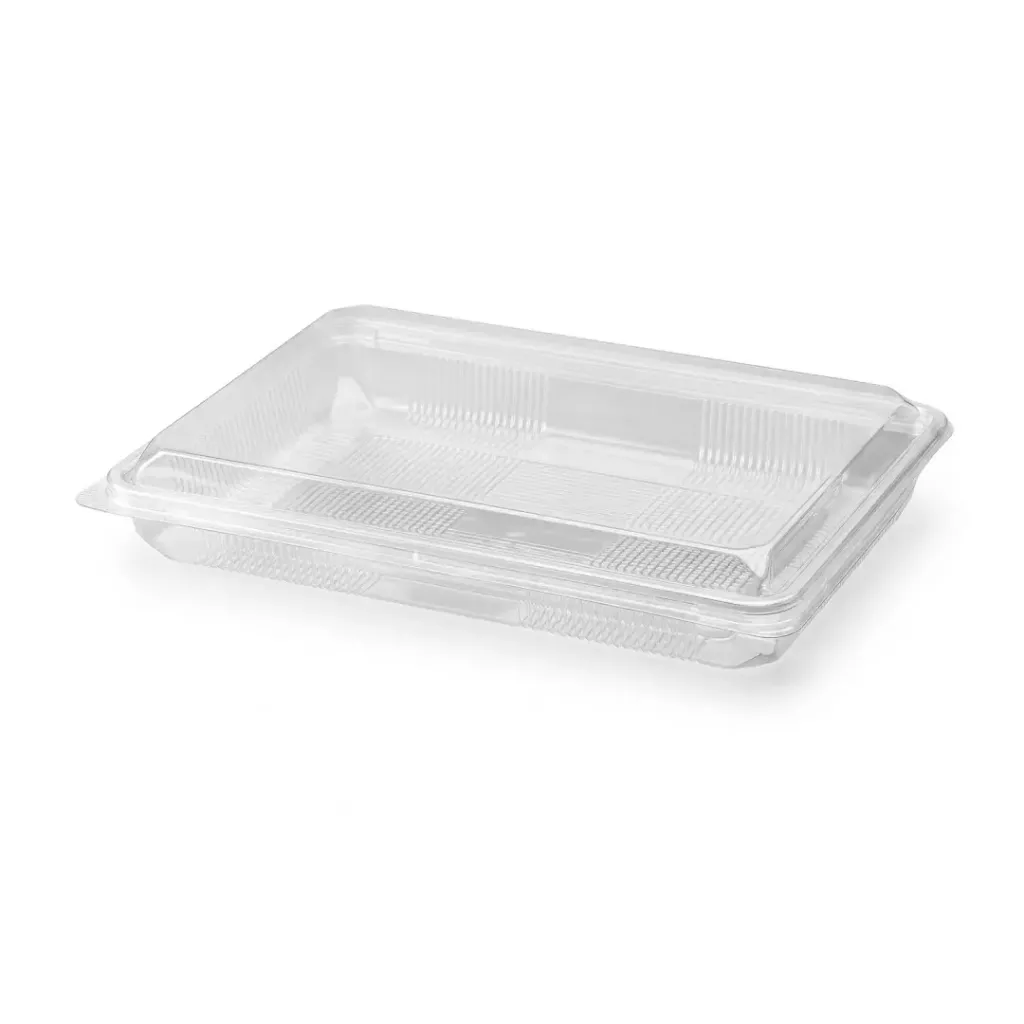 Boîte transparente en PET baklawa 1000 ml pour patisserie OZGE ( 200 unités par carton )