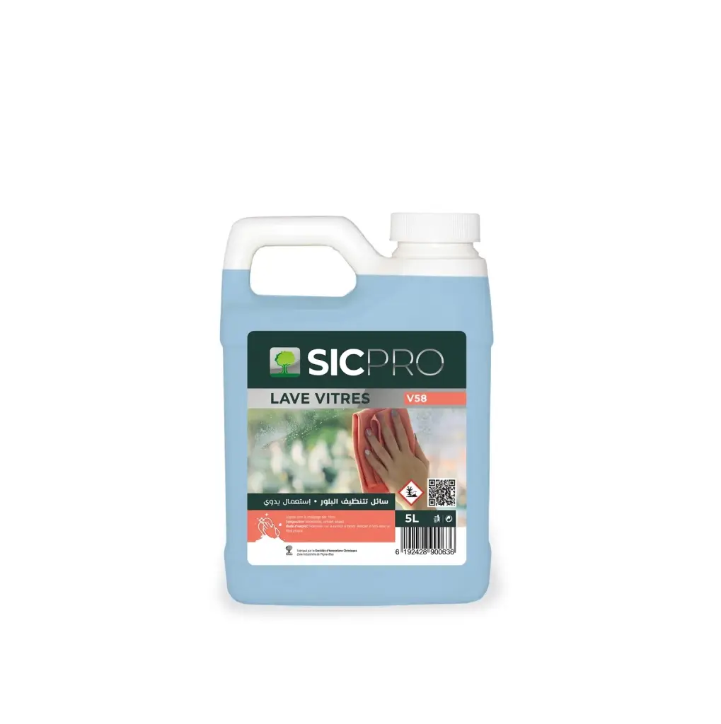 [V58_(Bidon_5L)] Détergent destiné au nettoyage des vitres Bidon 5 L SIC