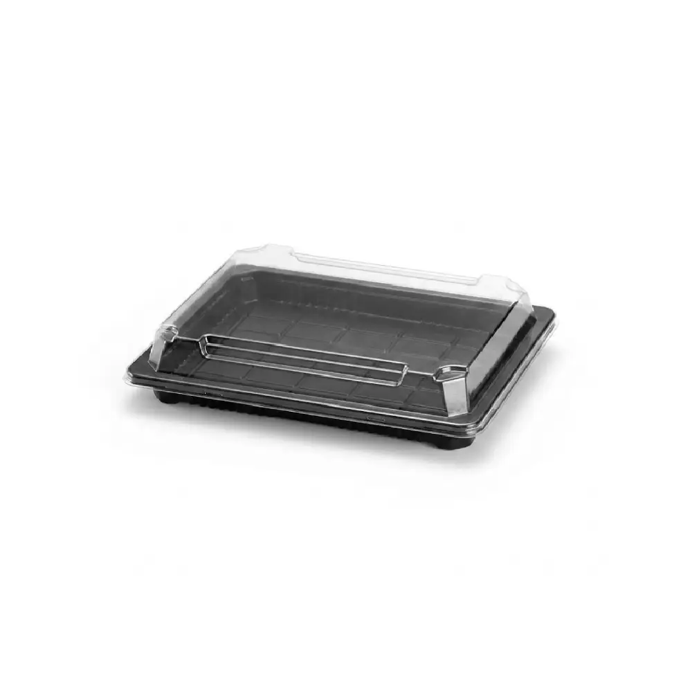 [Sushi_217__oz] Barquette pour Sushi 215*135 mm en plastique ( 300 unités par carton) OZGE