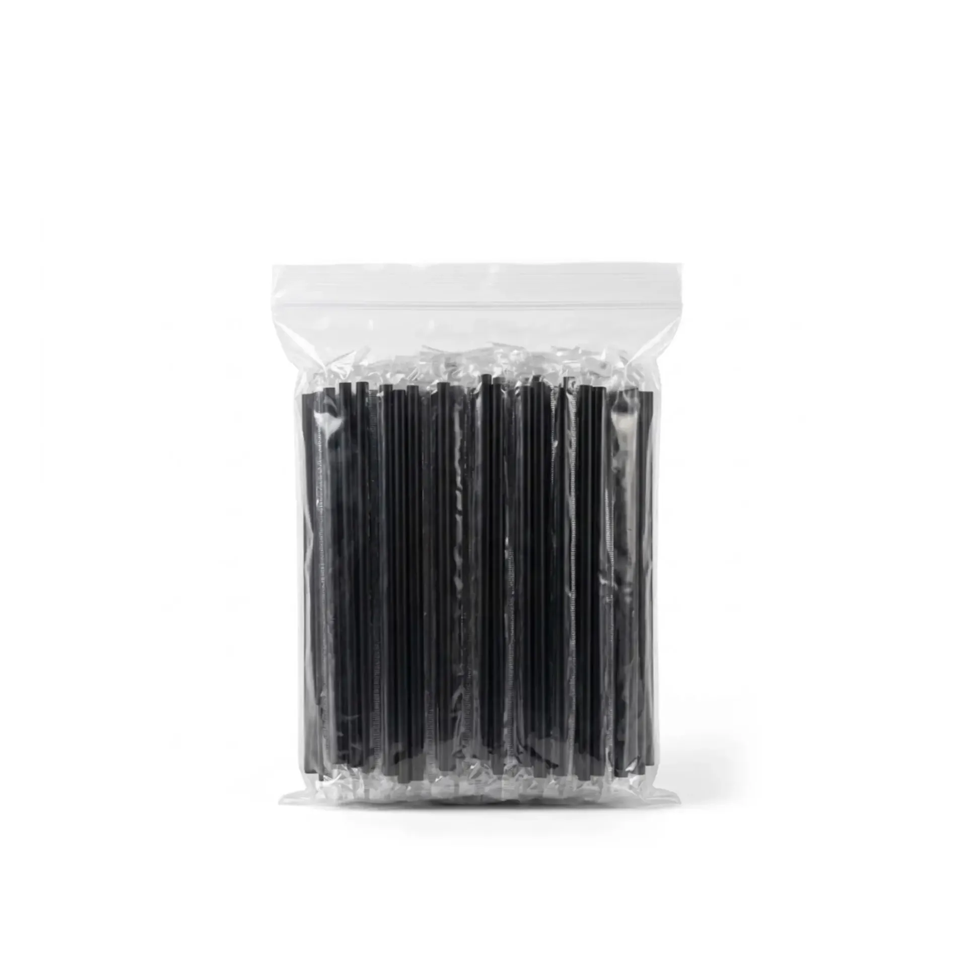[PAILLE_NOIRE_ENVE_6MM] Paille droite noire 6 mm enveloppée individuellement par du film ( 1 unité de vente = sac de 1000 unités)(10 sacs de 1000 unités) MAT