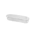 Barquette transparente 290 ml réctangulaire bord arrondi avec couvercle attaché en PET OZGE (300 unités par carton)