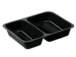 Barquette scellable noire micro-ondable 2 compartiments LAR (400 unités par carton)