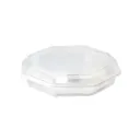 Barquette octogonale 1 compartiment transparent (175 unités par carton) OZGE  ( 25 unités x 7 sacs)