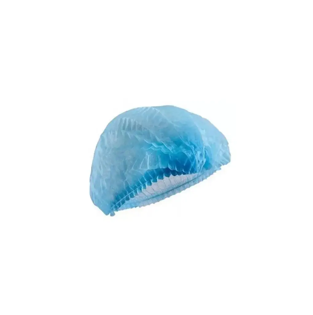Coiffe jetable bleu à usage unique  ( 100 unités par sac)(50 sacs par carton)
