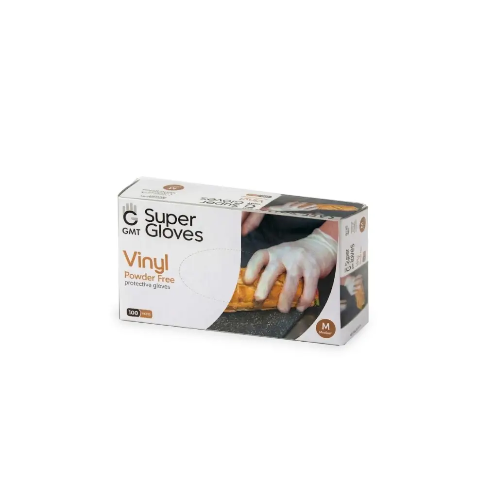 Gant en vinyle transparent jetable medium (10 boîtes de 100 gants)