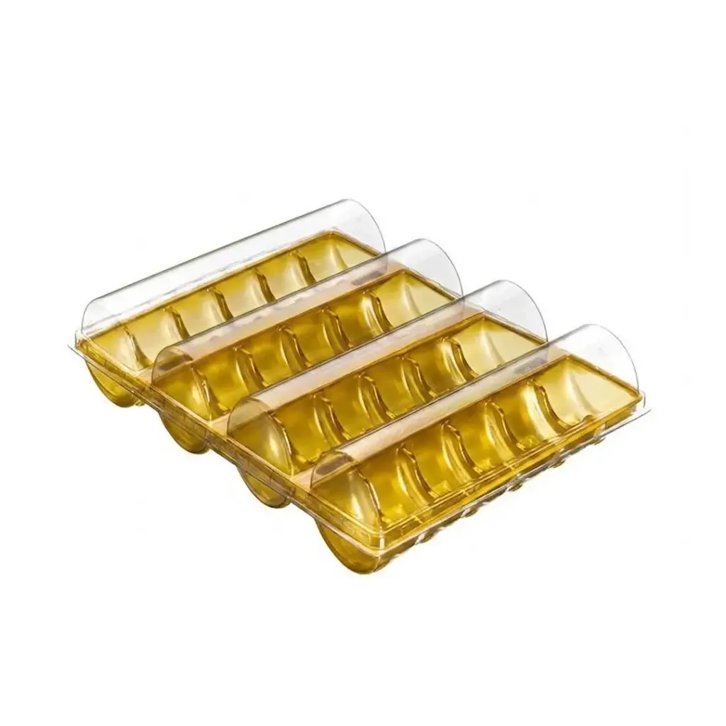 Set Macaron pour 24 piéces macarons doré en plastique HAS ( 200 sets par carton)