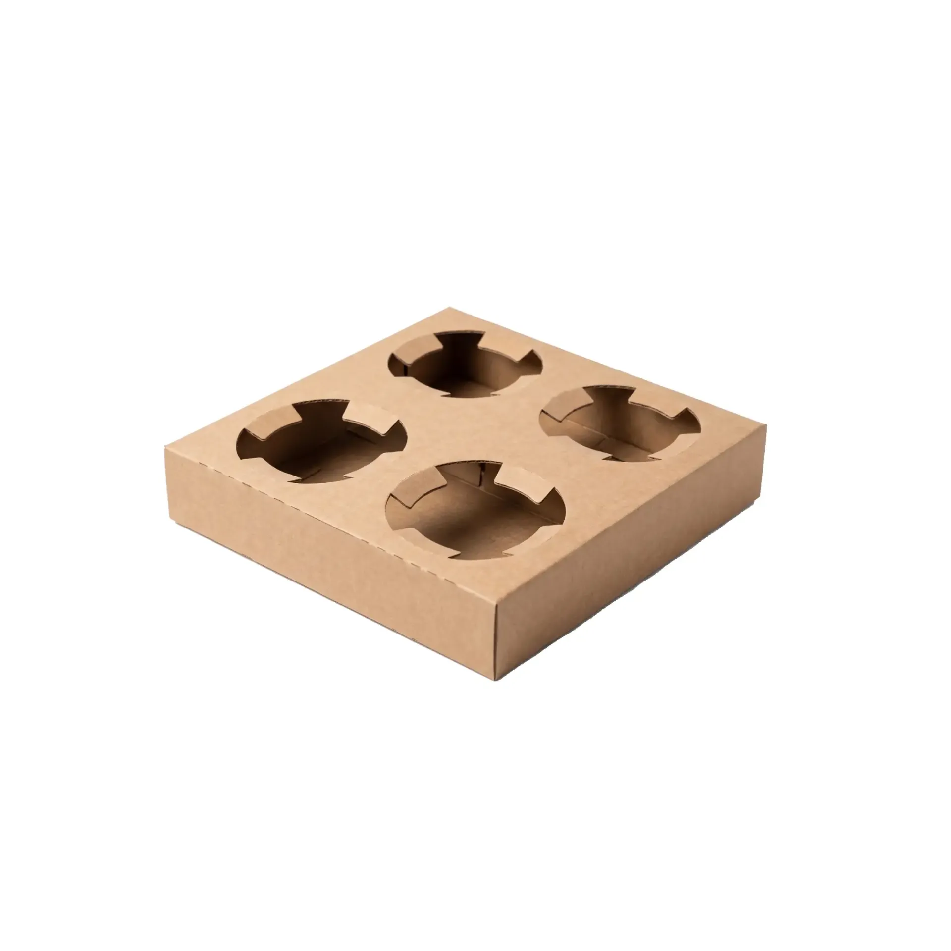 [PORTE_GOBELET_4_KRAFT] Porte gobelet 4 en kraft brun CKB ( 520 unités par carton ) DEL