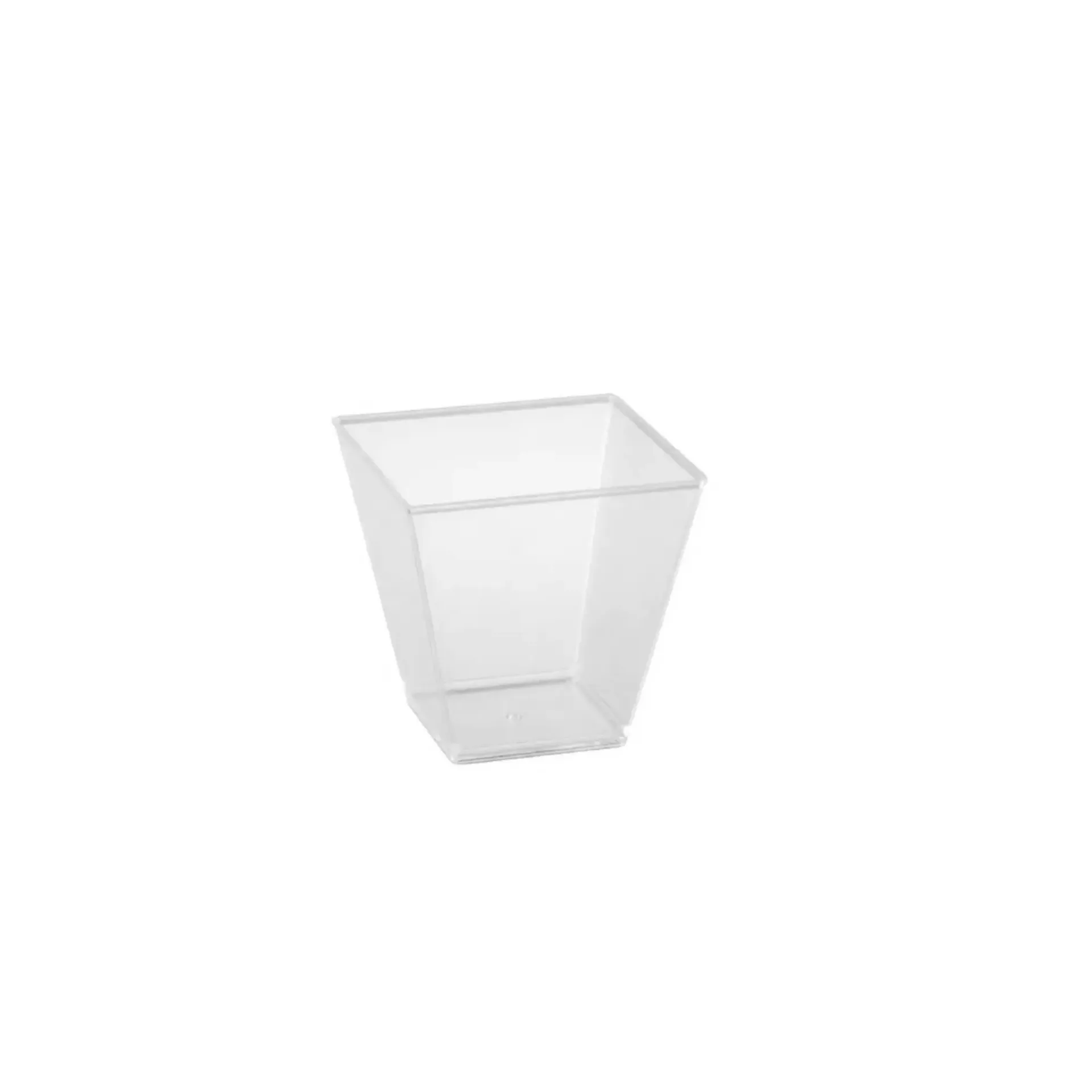 Verrine carrée 120 ml en PS Crystal CP (sac de 50 unités)( 1000 unités par carton)