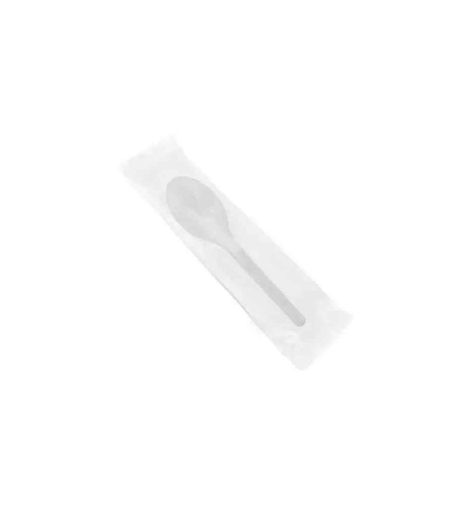 Cuillère transparente emballée en plastique (3 sacs de 400 unités) (1200 unités par carton) NOV