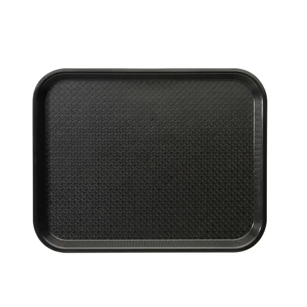 [PLATEAU_41_30_NOIR] Plateau de service rectangle 41x30 cm Noir – COSMOPLAST (Carton de 25 pièces)