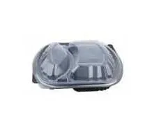 Baquette micro-ondable noir 2 compartiments avec Couvercle transparent OZGE ( 250 unités par carton)