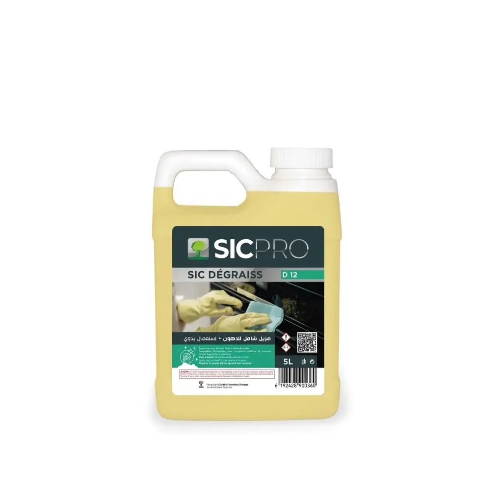 [D12_(Bidon_5L)] Ultra-dégraissant pour les surfaces de cuisine et les fours Bidon 5 L SIC