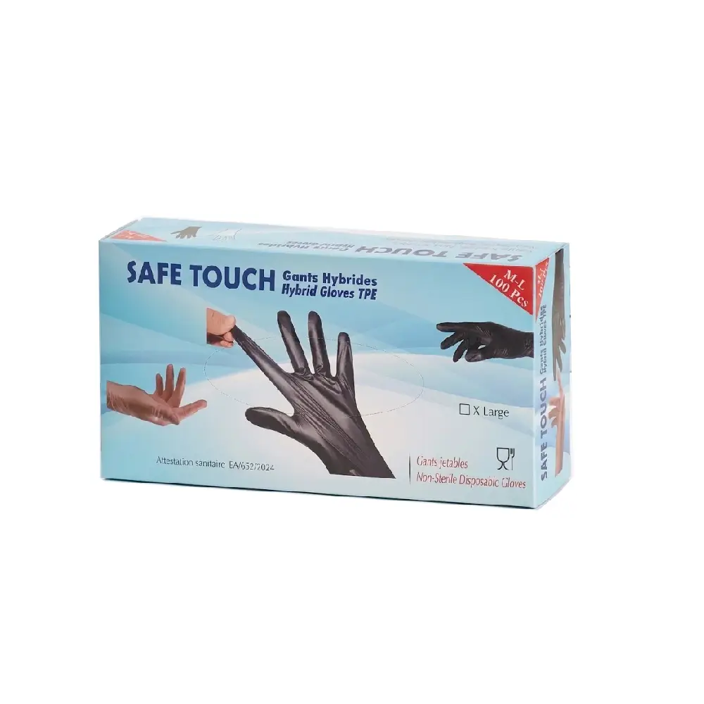 [GANTS_TPE_NOIRS_(M)] Gants en TPE Noirs Medium Carton de 1 000 pièces (10 boîtes de 100 gants) MAX