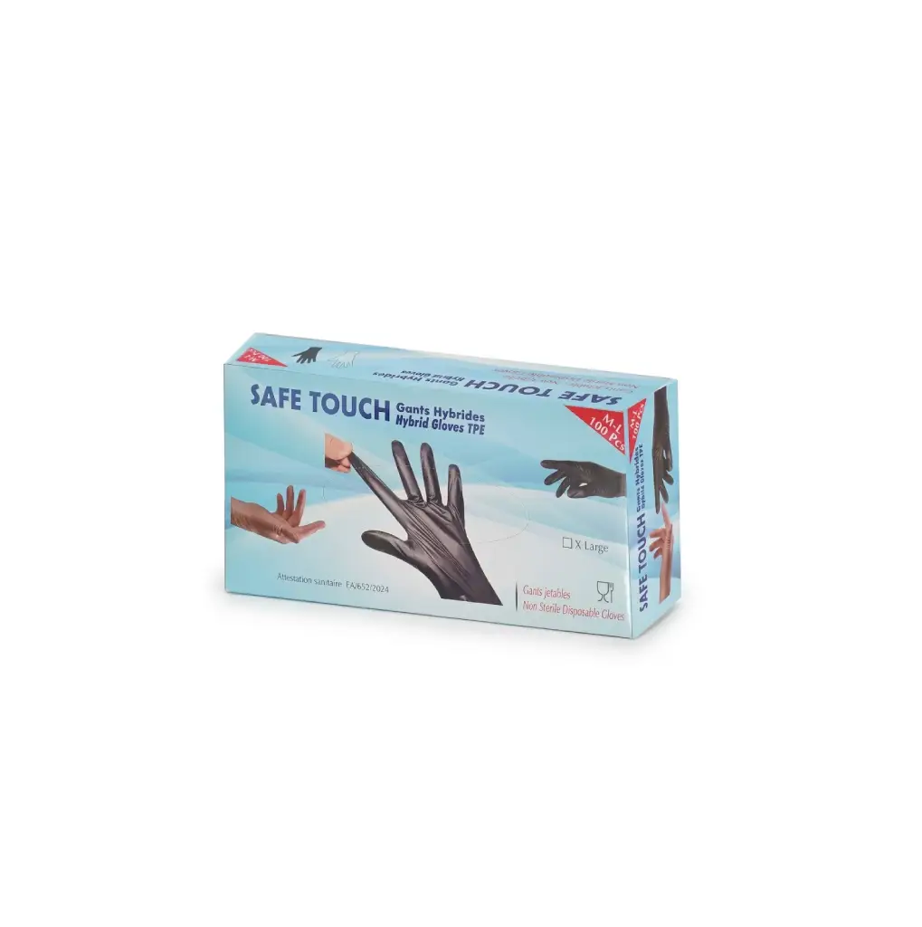 [GANTS_TPE_NOIRS_(L)] Gant en TPE noir jetable Large (10 boîtes de 100 gants) MAX