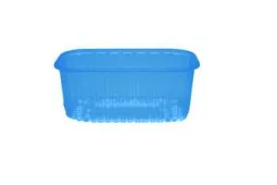 Barquette bleu perforé sans couvercle 500 ml ( 1350 unités par carton) LARPLAST