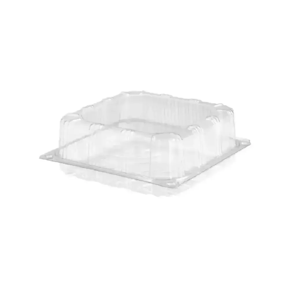 [V01812_P] Boîte carrée pour un gâteau avec couvercle à charnière 220 x 220 hauteur 65 mm (150 pièces par carton) HOT